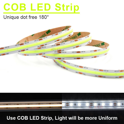 การออกแบบความน่าเชื่อถือต่อสิ่งแวดล้อมที่สูงสุด แสง RGB นอก 528 led / m COB Led Strip Light