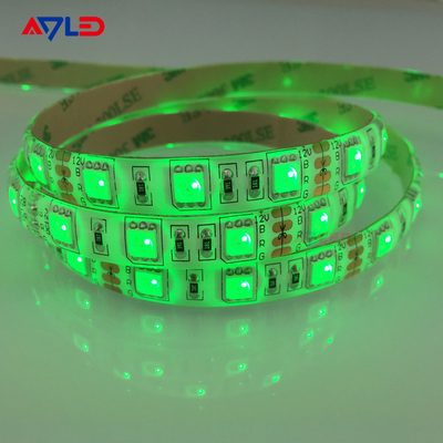 สีเขียว SMD 5050 60LEDs/M LED Strip Light สําหรับเฟอร์นิเจอร์ การตกแต่ง ความสว่างสูง กันน้ํา