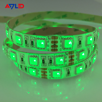 สีเขียว SMD 5050 60LEDs/M LED Strip Light สําหรับเฟอร์นิเจอร์ การตกแต่ง ความสว่างสูง กันน้ํา