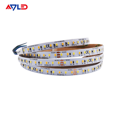 ไฟ LED Strip สีขาวแบบปรับได้กลางแจ้งที่สามารถระบุตำแหน่งได้ CCT 2835 Lumileds 120 LED ต่อเมตร