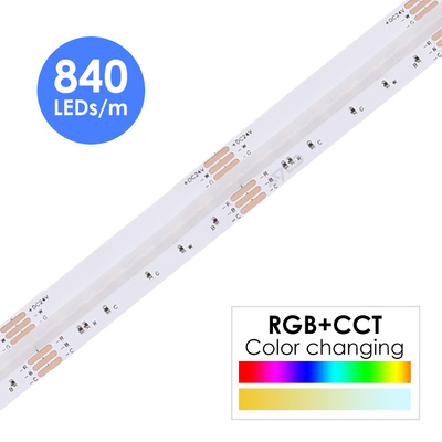 ไฟ LED Strip สีภายนอก DC12V 24V Dotless RGB LED Strip Super Bright