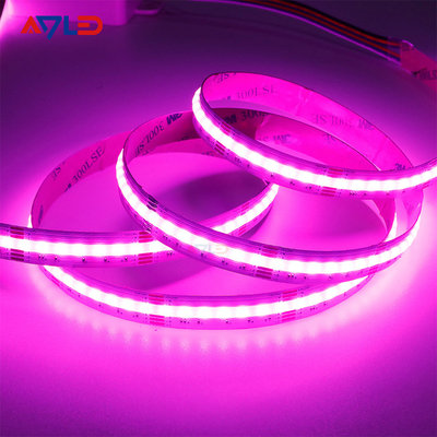 ไฟ LED Strip สีภายนอก DC12V 24V Dotless RGB LED Strip Super Bright