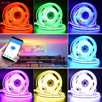ไฟ LED Strip สีภายนอก DC12V 24V Dotless RGB LED Strip Super Bright