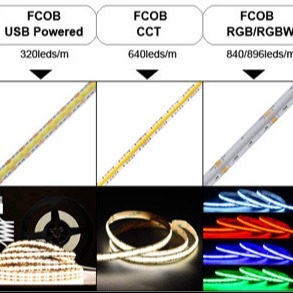 การออกแบบความน่าเชื่อถือต่อสิ่งแวดล้อมที่สูงสุด แสง RGB นอก 528 led / m COB Led Strip Light