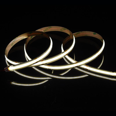 528Leds 12V 24V Cob 10mm สียืดหยุ่น Led Strip Light Ra90 ไฟเส้นโดยไม่มีจุดแสง