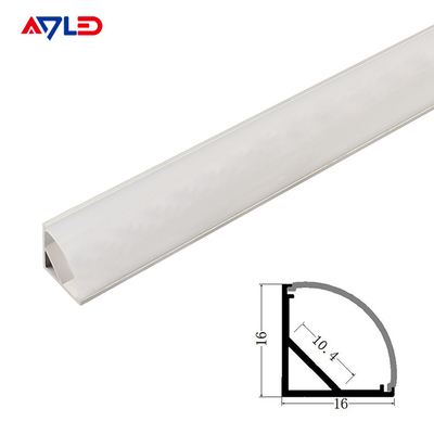 16 * 16 มิลลิเมตร โลหะลัก LED อลูมิเนียม anodized อลูมิเนียม extrusion LED โปรไฟล์พื้นผิวมุมติดตั้ง LED light strip โปรไฟล์