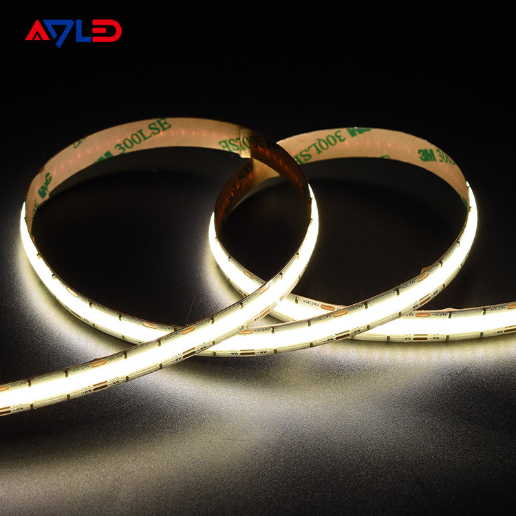 ความหนาแน่นสูง DC24V LED Liner ไม่มีจุด ปรับแต่ง CCT (2700K-6500K) COB 640Leds Strip Light แสงเทปความดันต่ํา