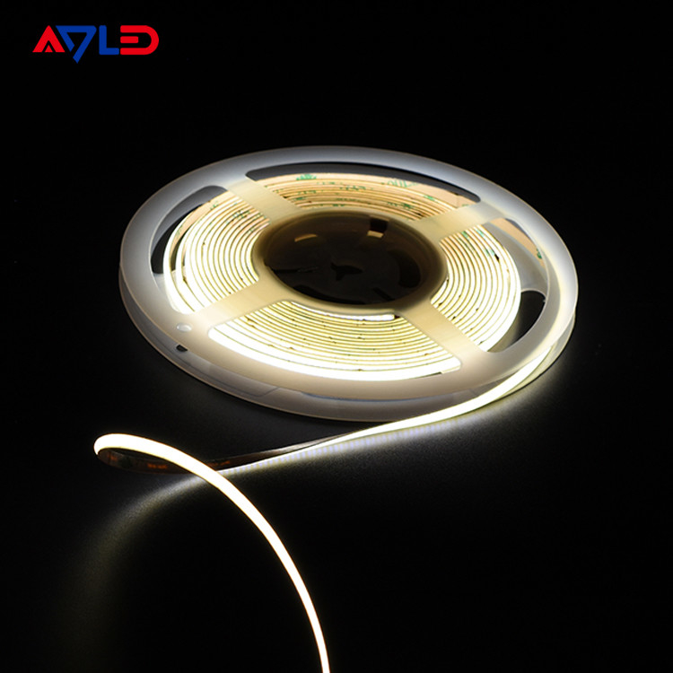 ความหนาแน่นสูง 528LEDs / M Ultra นุ่ม 4.5 มิลลิเมตร โฟกซิเบิล COB LED Strip Light ((ชิปบนเครื่อง) Light สําหรับตู้, การส่องแสงชั้น