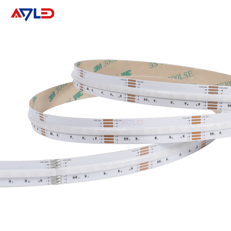 ไฟ LED Strip แบบกันน้ำในรายการ UL แบบยืดหยุ่น DC24V Dotless RGB CCT COB LED Strip