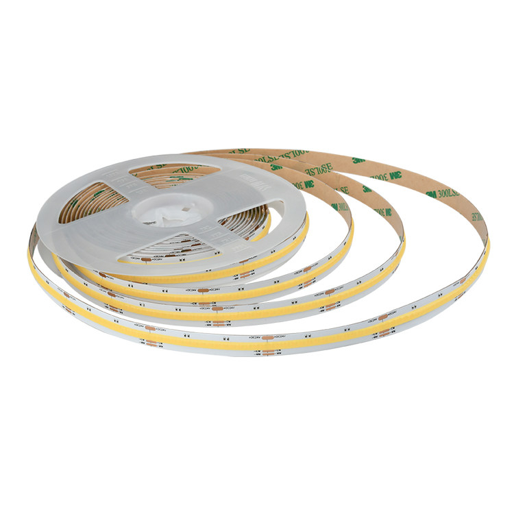 8W/M FCOB CCT 640 LED แผ่นแสง ความหนาแน่นสูง โฟกสติก FOB COB 10mm PCB Board With Linear Dimmable