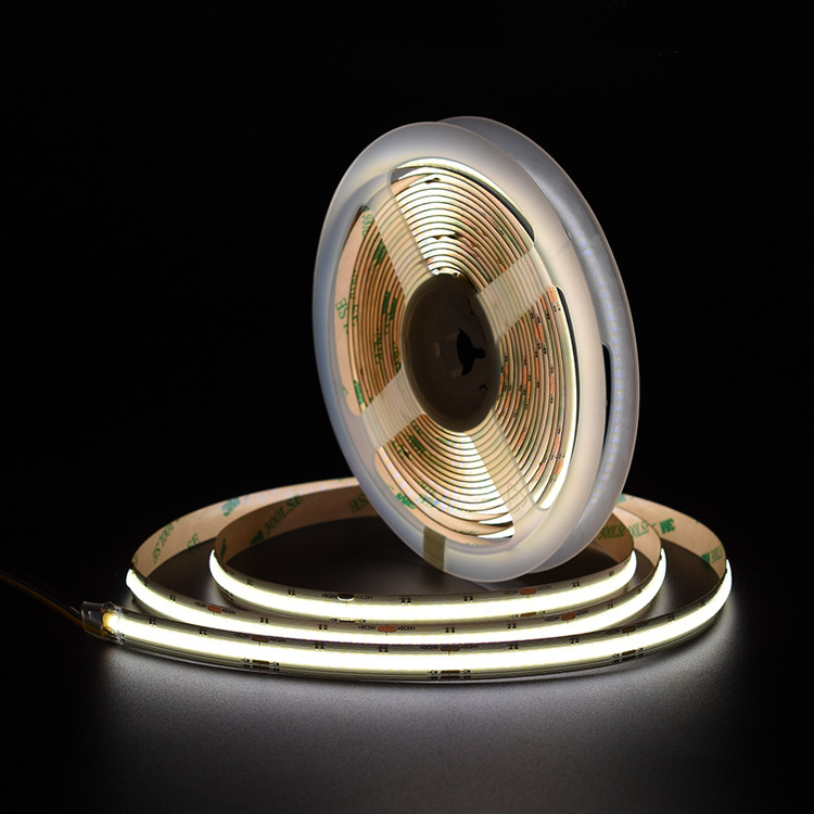 ความหนาแน่นสูง CCT สาย LED แบบยืดหยุ่น สาย LED COB ที่ปรับความหนา 5m 24v 640 LED / M