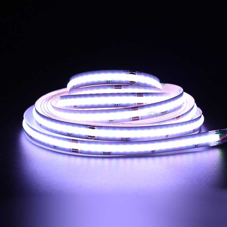 5 เมตร สีเต็ม ความหนาแน่นสูง LED DC12V 630LEDs / M RGB COB LED Strip Light IP20 เรต