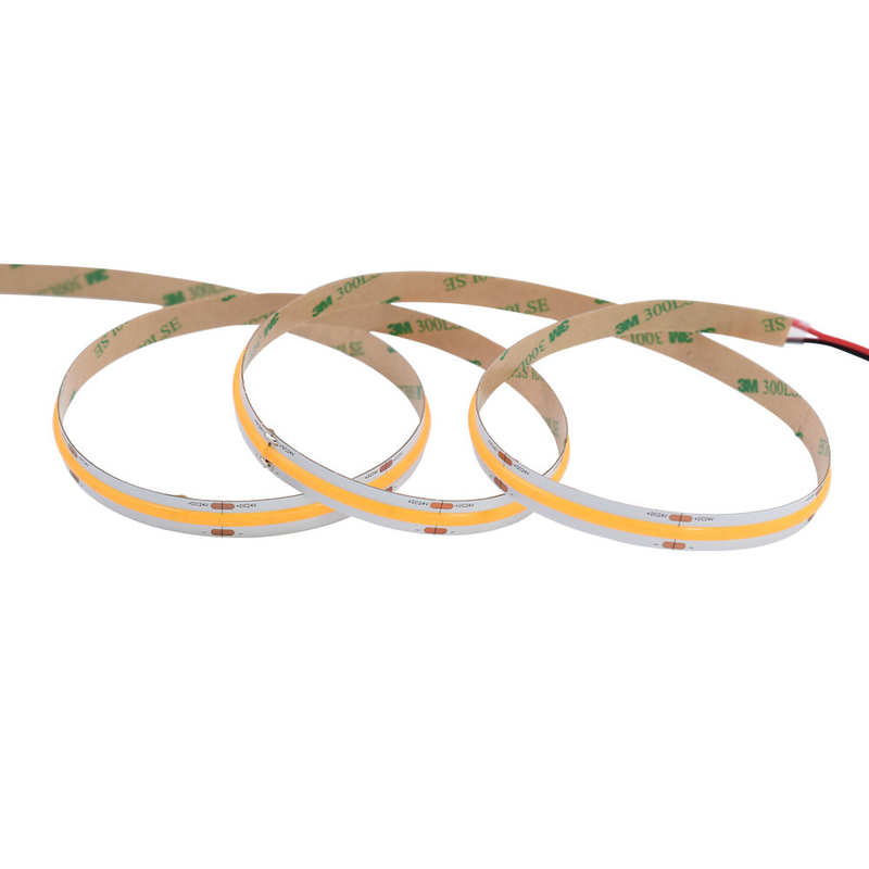 ความสว่างสูง CRI สูง (90-98) สเตรป COB มี 528 ไลด์ต่อเมตร ความกว้าง 10 มม แสงเทป LED DC24V
