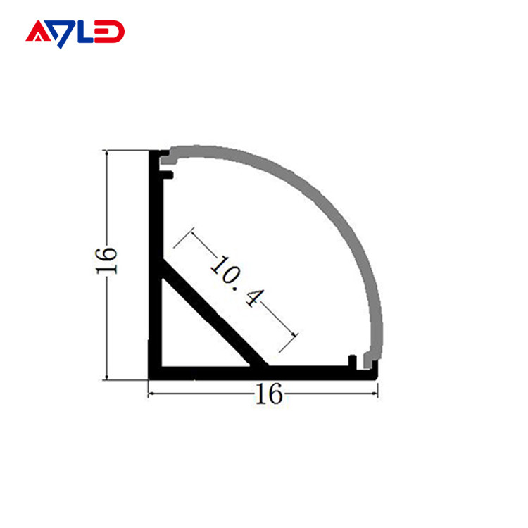 LED Strip Profile Channel Light Diffuser Corner Extrusion Channel LED โปรไฟล์อลูมิเนียมสําหรับ LED Strip